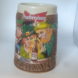 Budweiser Stein with Leprechaun Artwork